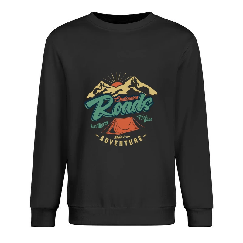 Abenteuer-Berglandschaft mit Zelten Herren Pullover Sweatshirt