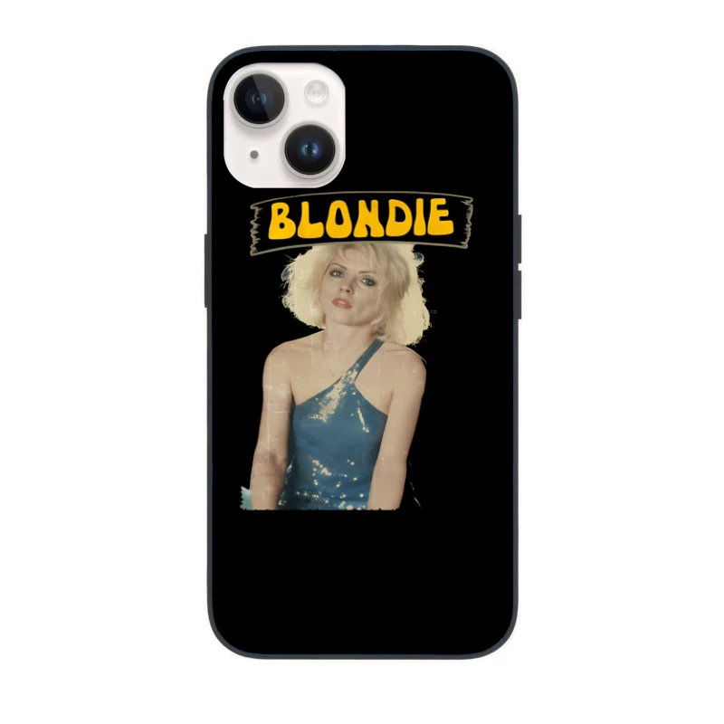 Vintage Blondie Band Promotional Portrait in Blue Dress iPhone Case