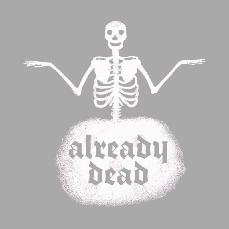 Already Dead - Vintage Skeleton Nihilist Print Female Pullover Hoodie