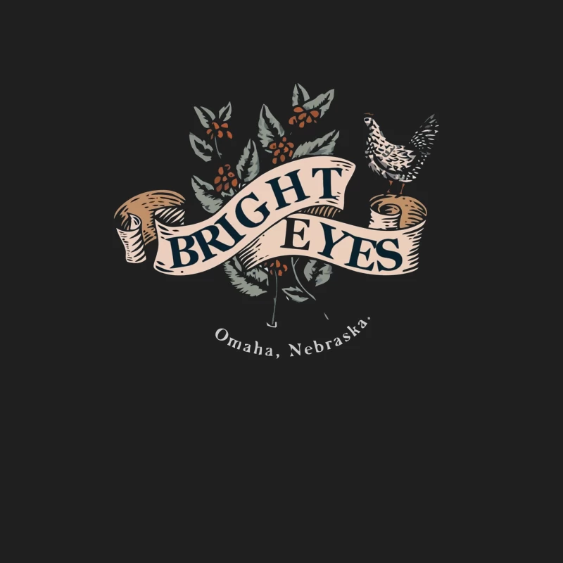 Bright Eyes Vintage Botanical Banner Design from Omaha Male Tank Top