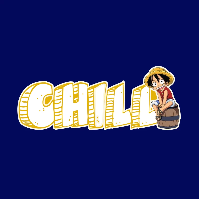 Chill Anime Illustration of Luffy from One Piece Mouse Pad