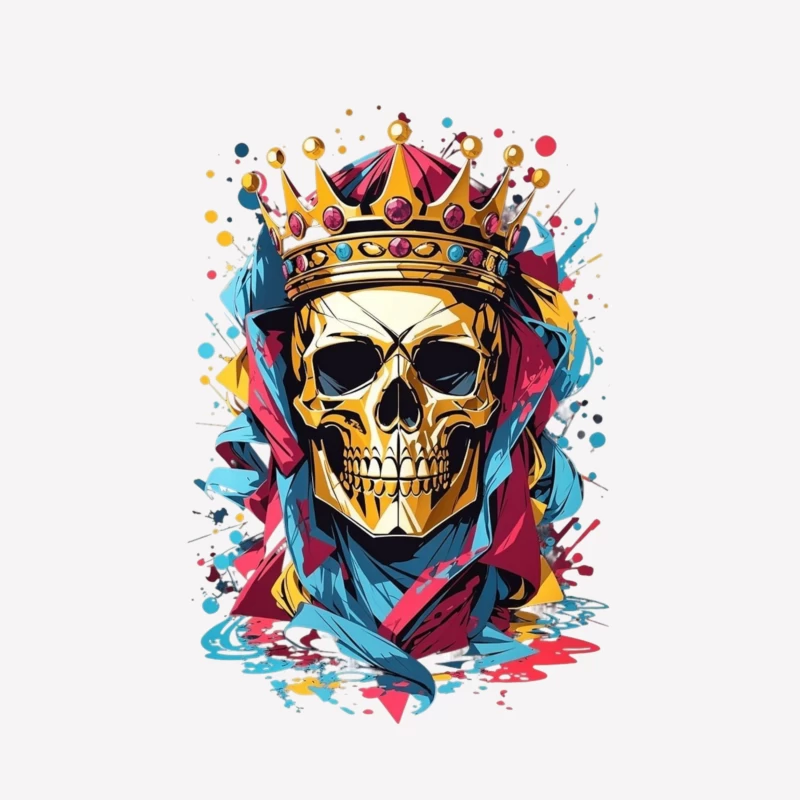 Artistic Skull with Crown Female T-Shirt