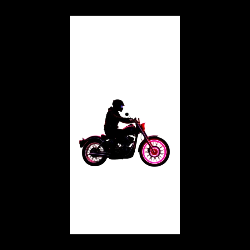 Silhouetted Motorcycle Rider with Neon Red Accents iPhone Case