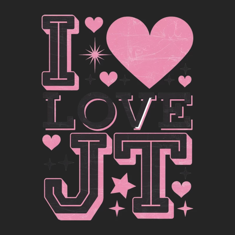 Pink Love Typography with Hearts: Romantic Graphic Design Female Pullover Sweatshirt