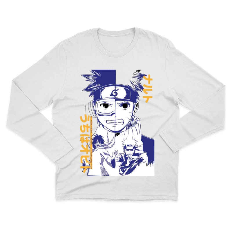 Naruto Doppelporträt Illustrationsdesign Herren Langarm T-Shirt