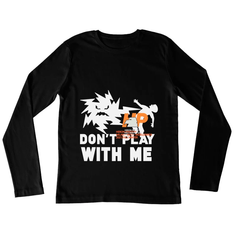 Grafik mit Blitz und Schriftzug Damen Langarm T-Shirt