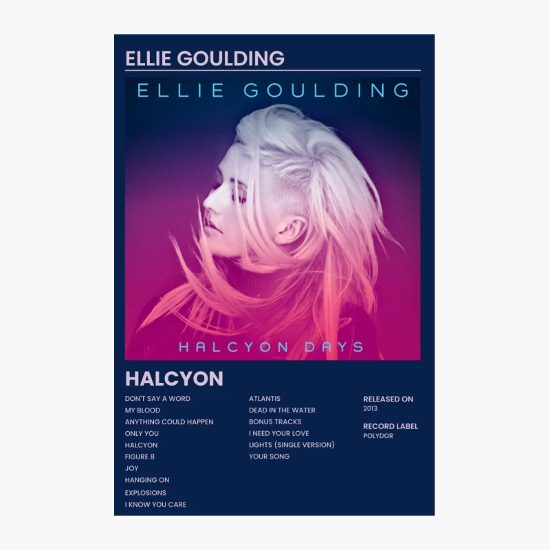 Ellie Goulding's Halcyon Days Album Cover and Tracklist Cotton Tote Bag