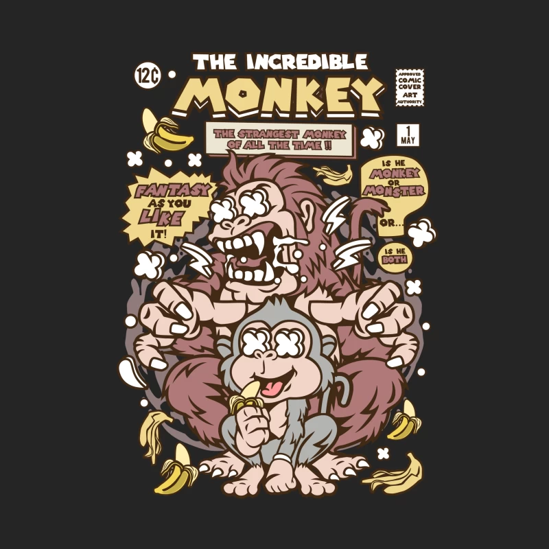 Bande Dessinée du Singe Incroyable Femme Sweat-shirt à enfiler