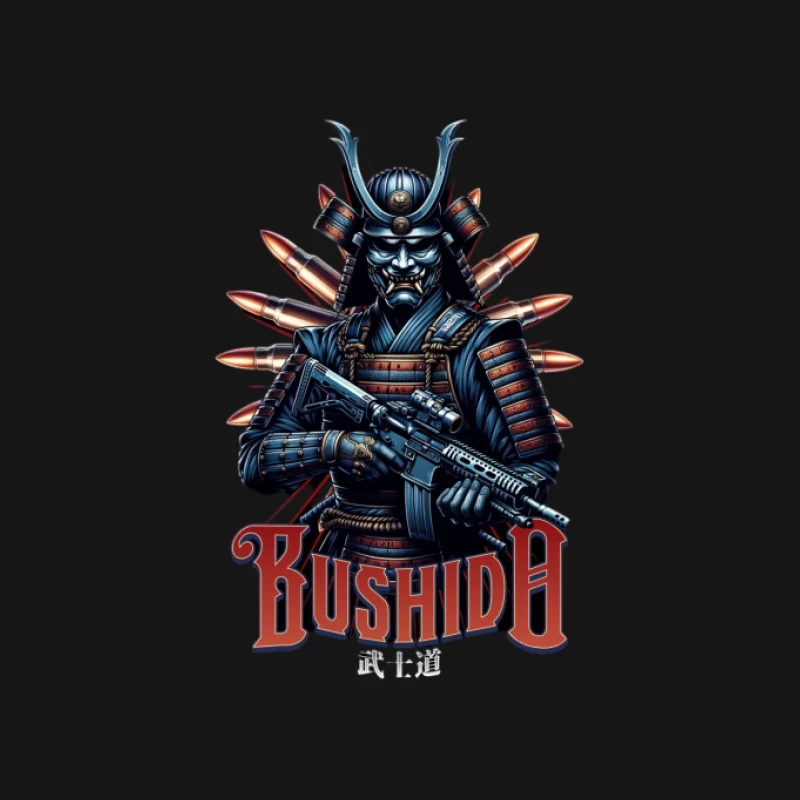 Bushido Samurai mit Waffe Herren T-Shirt