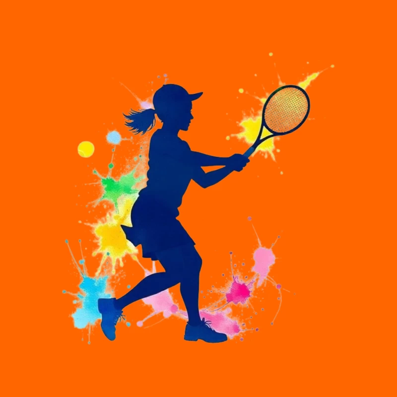 Silhouette of a Female Tennis Player Mouse Pad