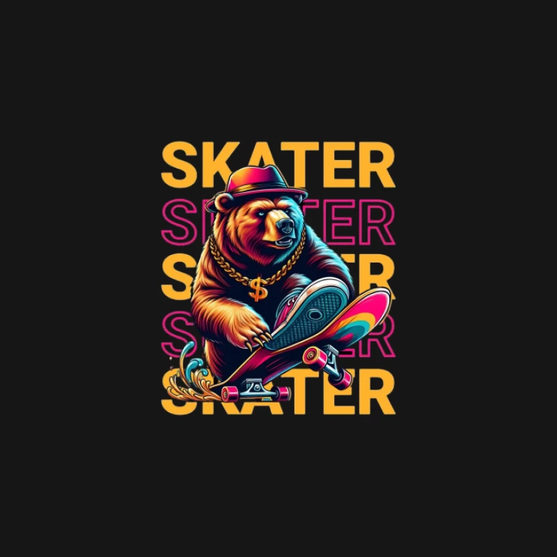Ours skateur avec skateboard Homme Manches Longues T-Shirt
