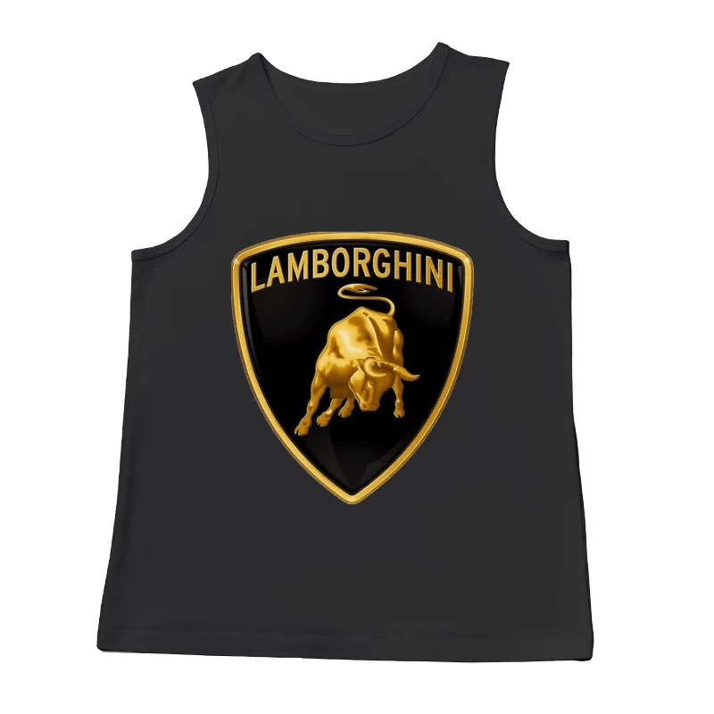 Lamborghini Luxury Automotive Brand Logo with Golden Bull Emblem Male Tank Top