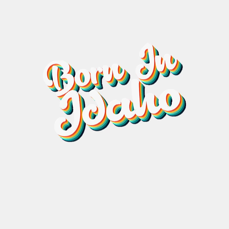 Born In Idaho - 80_s Retro Style Typographic Design Male Tank Top