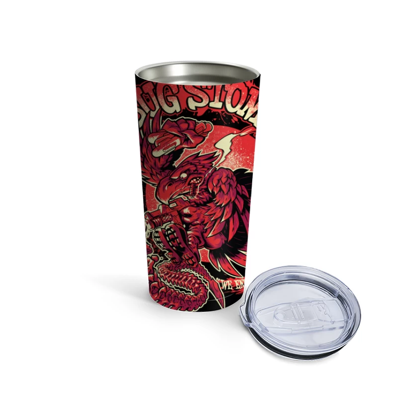 Fierce Cartoon Creature Artwork Travel Mug