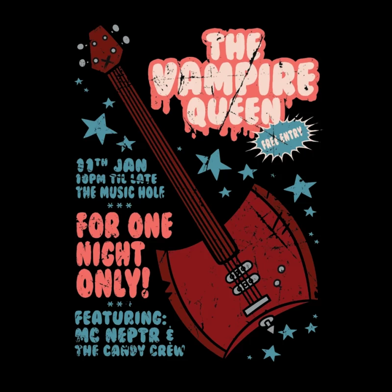 Retro Concert Poster: The Vampire Queen Live at The Music Hole Pin