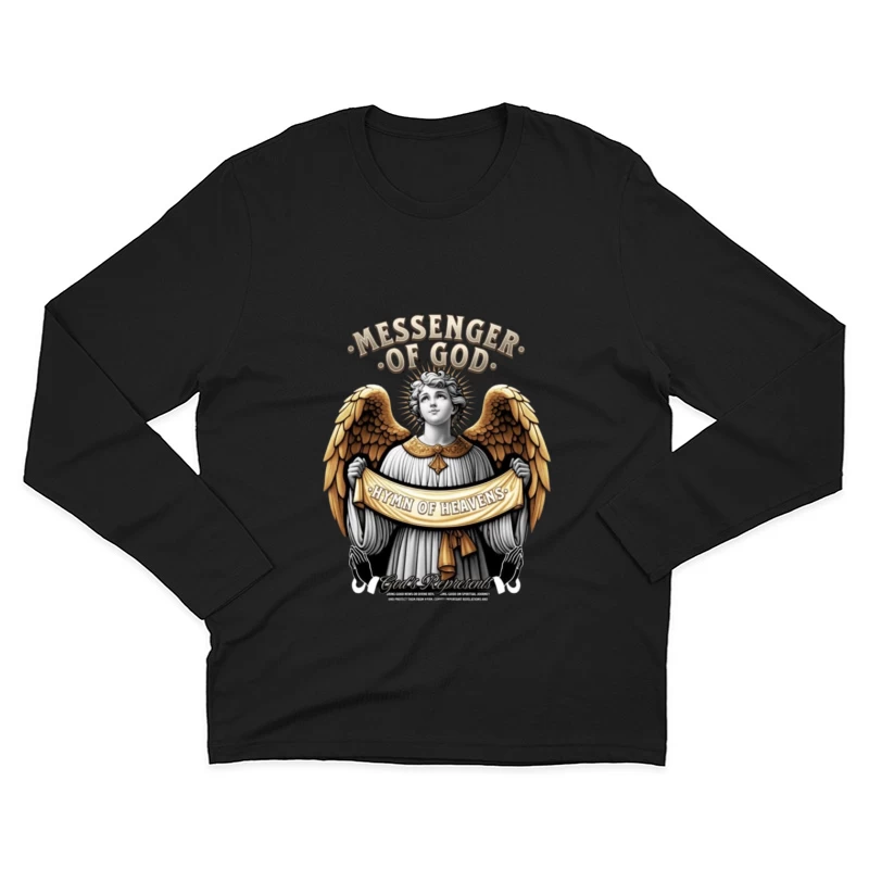 Divine Angel: Messenger of God with Hymn of Heavens Banner - Classical Religious Artwork Male Long Sleeve T-Shirt