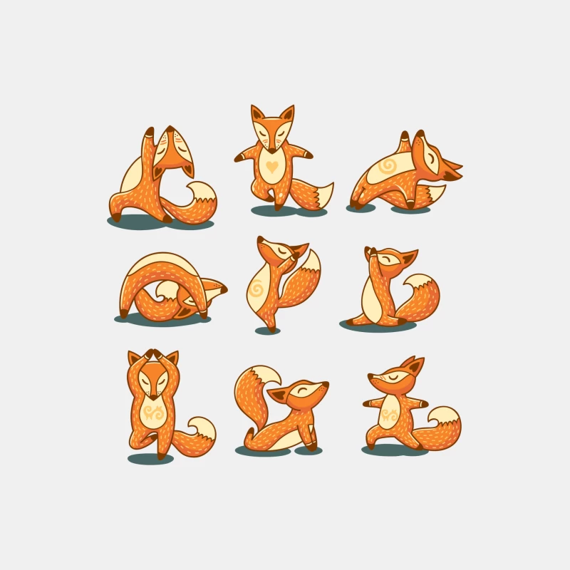 Renards mignons en yoga Homme Débardeur