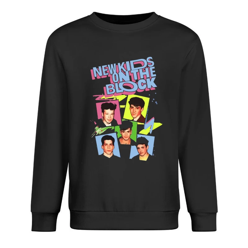 New Kids on the Block 90s Pop Group Vintage Photo Collection Male Pullover Sweatshirt