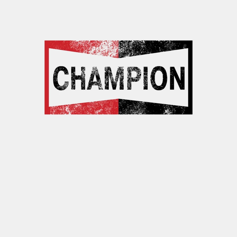 Champion Typography: Motivational Grunge Design in Red and Black Male Tank Top