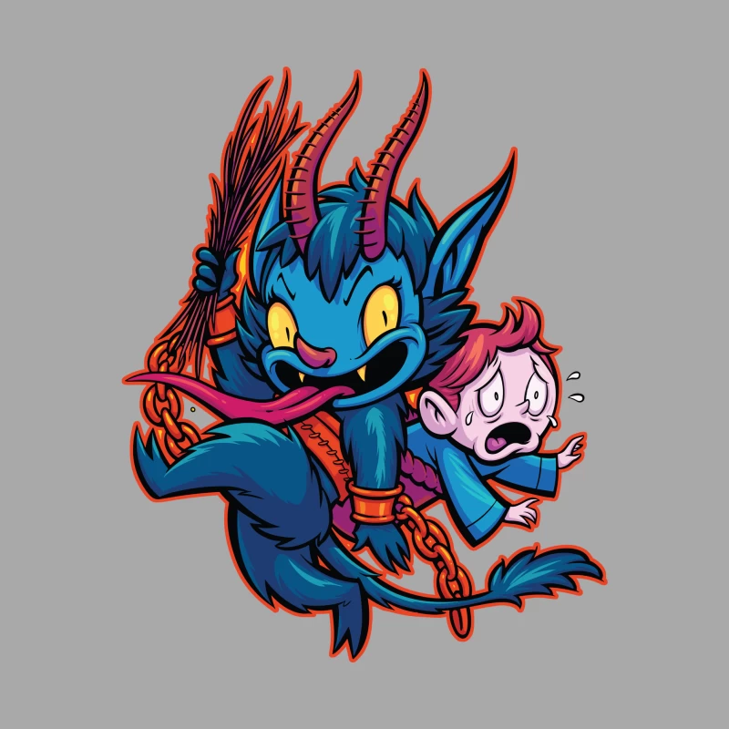 Playful Demon with a Child Female Pullover Hoodie