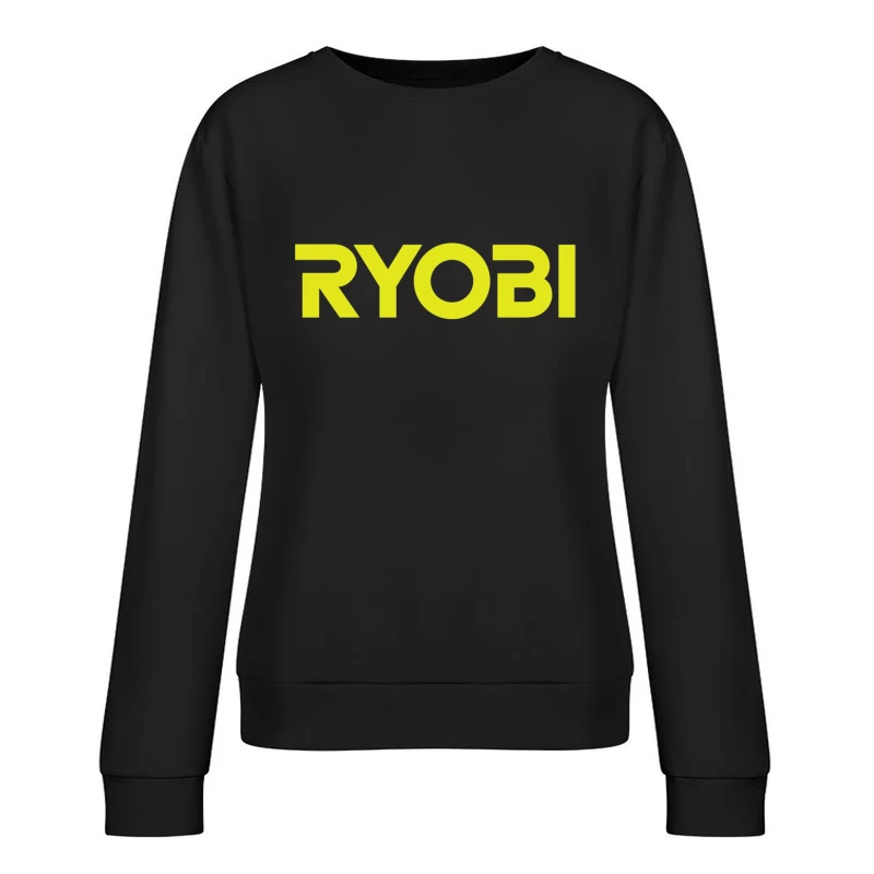 Ryobi Power Tools Brand Logo in Neon Yellow Female Pullover Sweatshirt