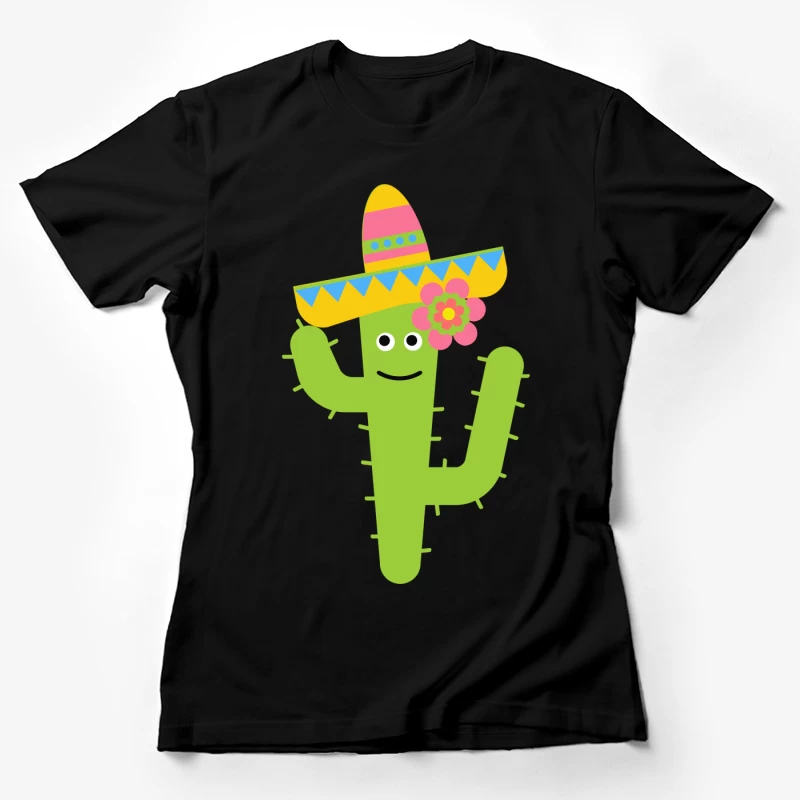 Cactus joyeux avec sombrero Femme T-Shirt