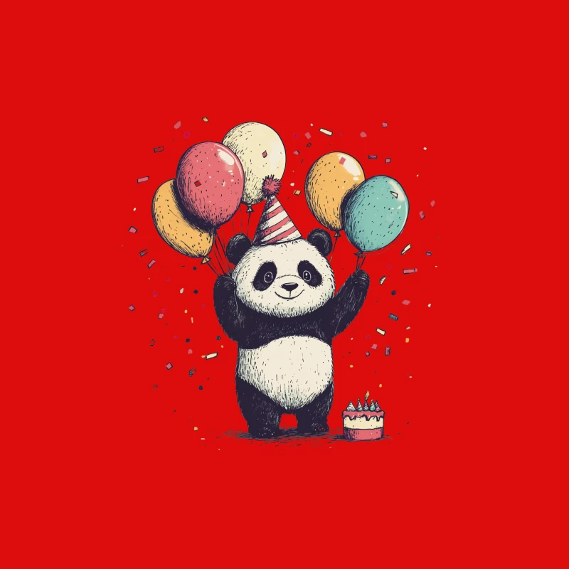 Festive Panda's Birthday Celebration Male Tank Top