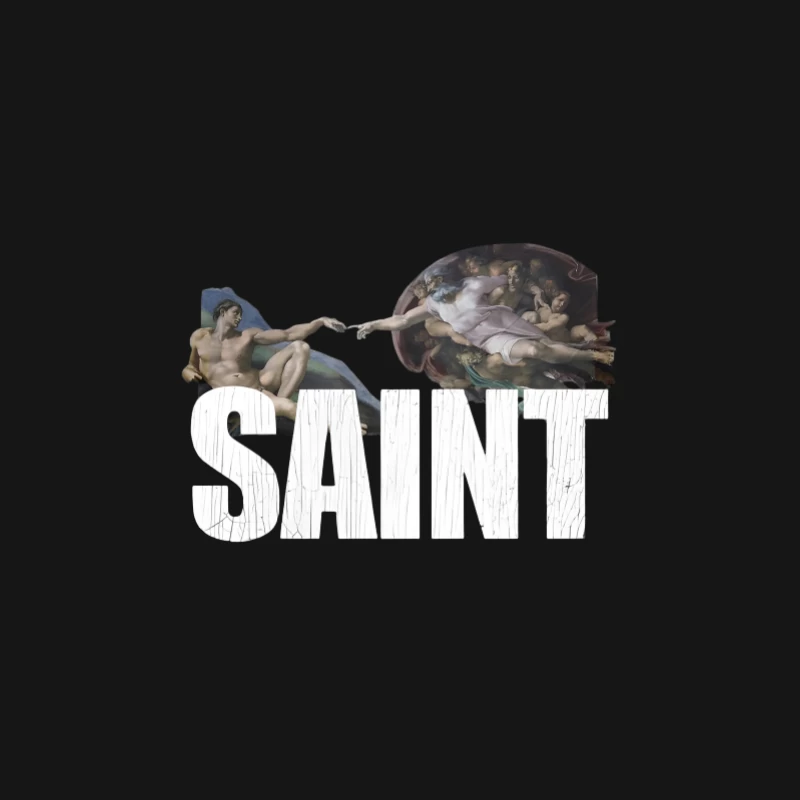 La Création d'Adam avec texte SAINT Homme Manches Longues T-Shirt