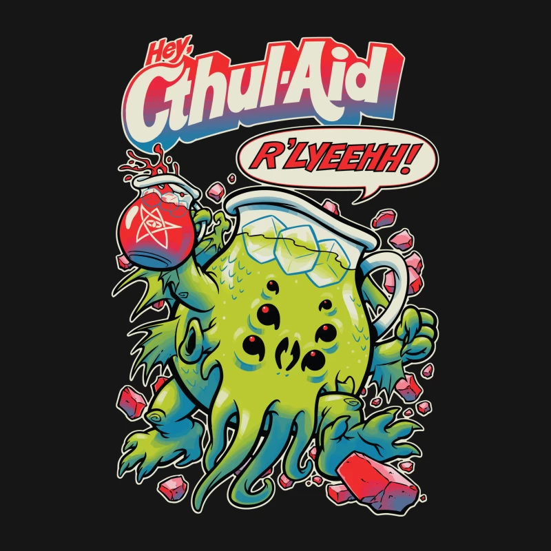 Hey Cthul-Aid: A Lovecraftian Drink Parody Male Long Sleeve T-Shirt