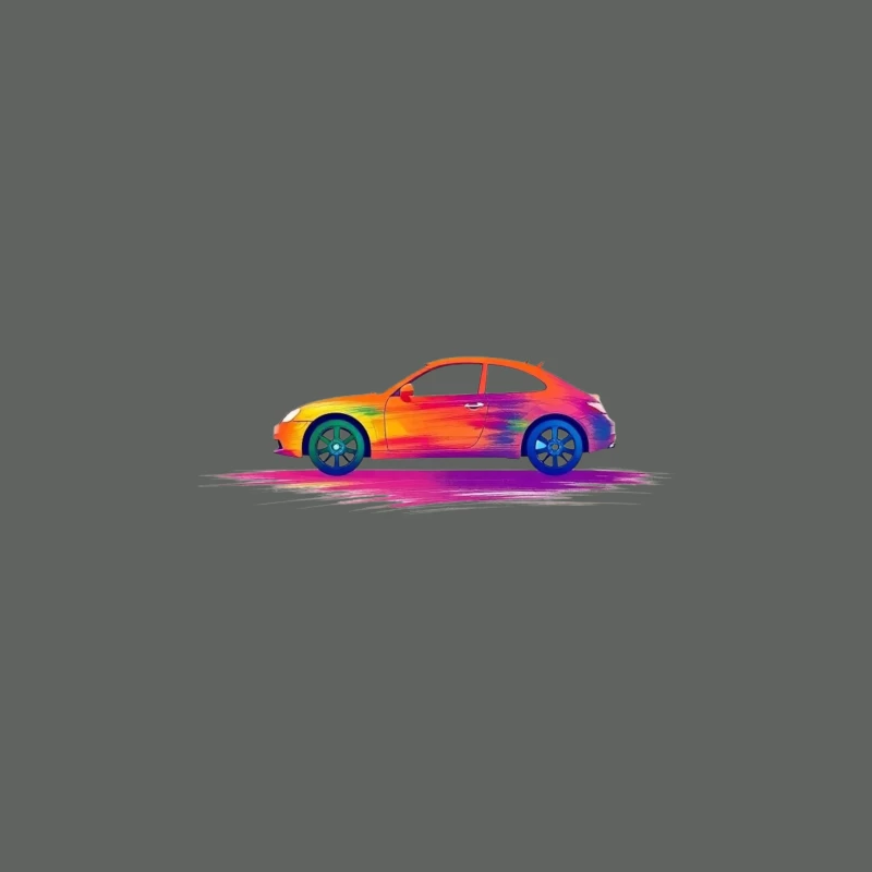 Artistic Side View of a Colorful Car Travel Mug