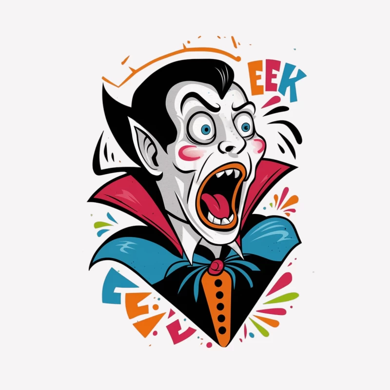 cartoon vampire halloween character expression colorful Female T-Shirt