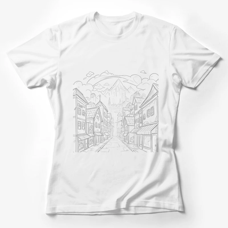 Charming Village with Mountains Female T-Shirt