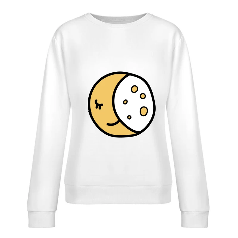 Visage de lune simple avec sourire Femme Sweat-shirt à enfiler