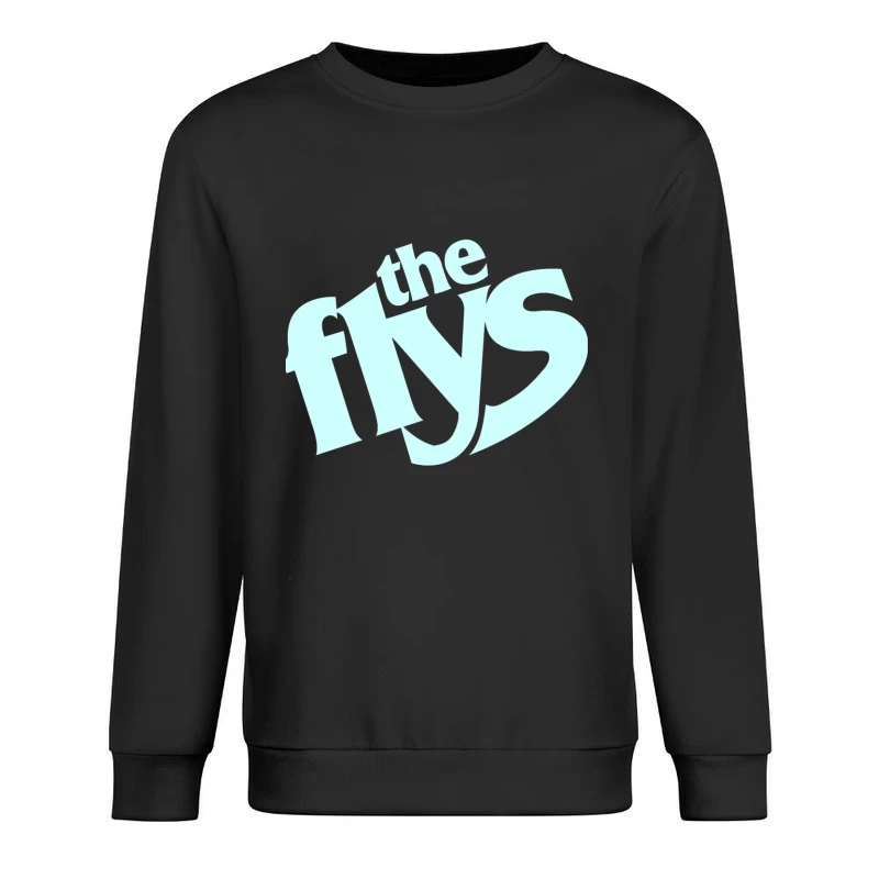 The Flys Band Logo in Light Blue Typography Male Pullover Sweatshirt