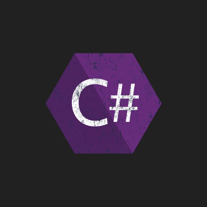 C# Programming Language Logo in Purple Hexagon Bucket Hat