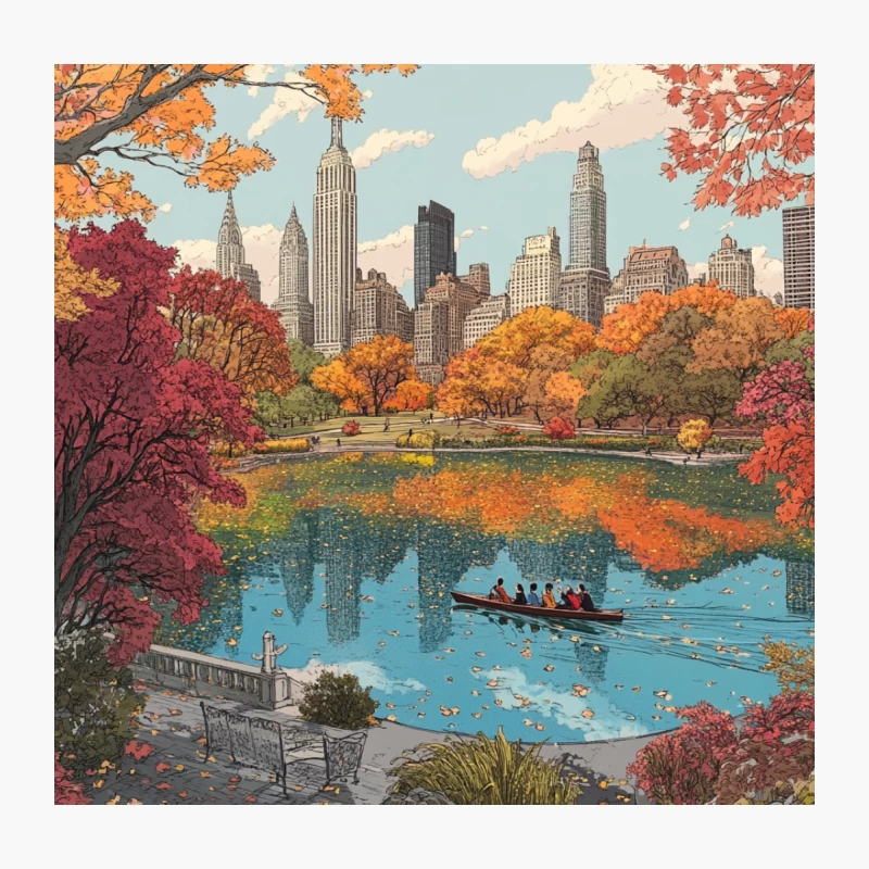 Autumn in Central Park: New York City's Urban Oasis Throw Pillow