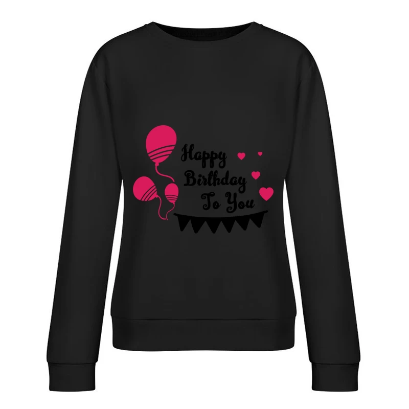 Balloons et cœurs roses Femme Sweat-shirt à enfiler