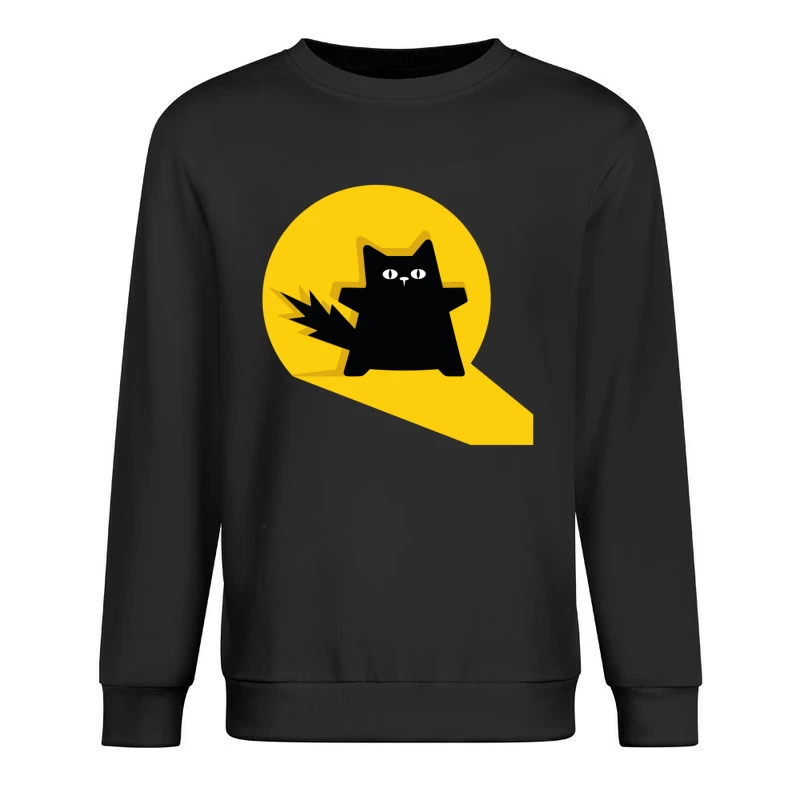 Bold Black Cat Spotlight Male Pullover Sweatshirt