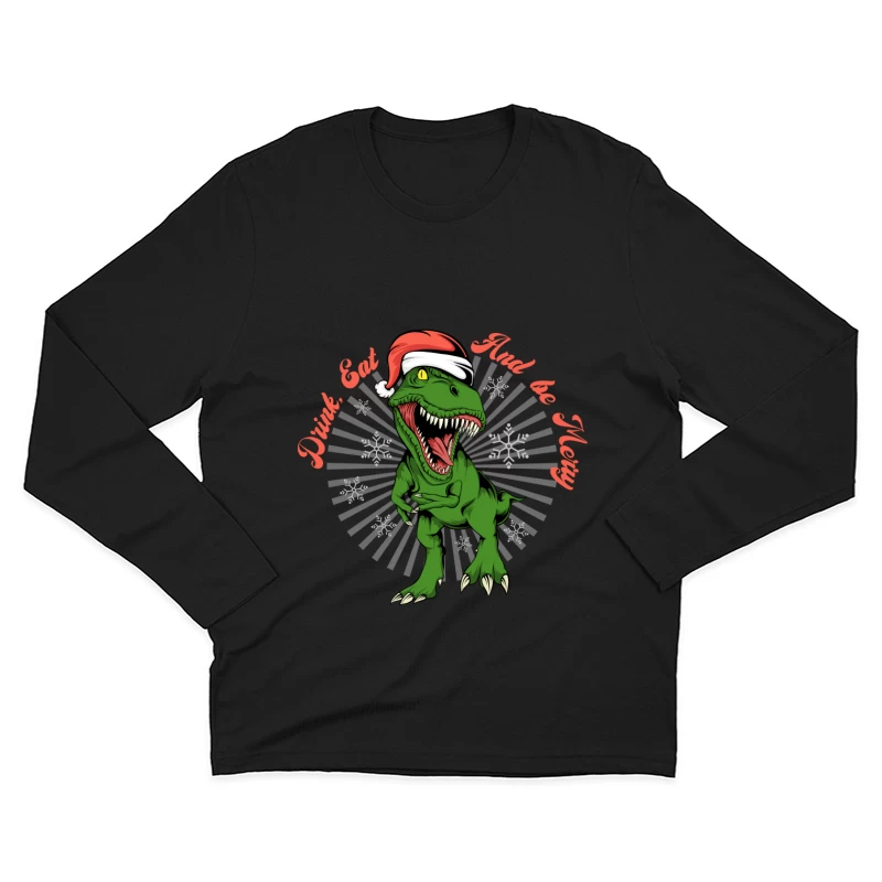 Festive Dinosaur Christmas Fun Male Long Sleeve T-Shirt