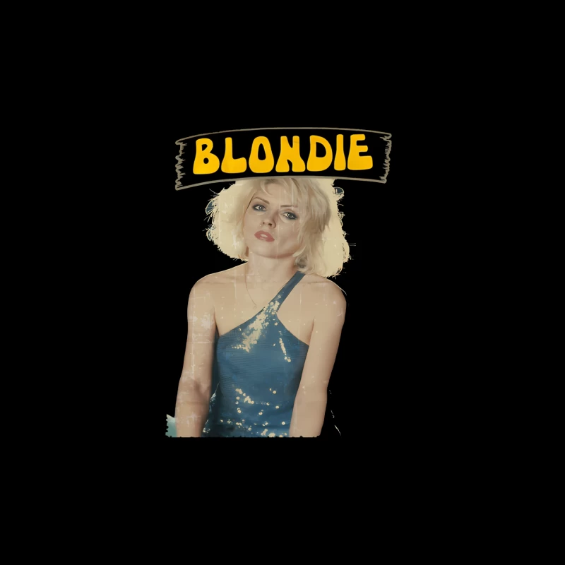 Vintage Blondie Band Promotional Portrait in Blue Dress Mouse Pad