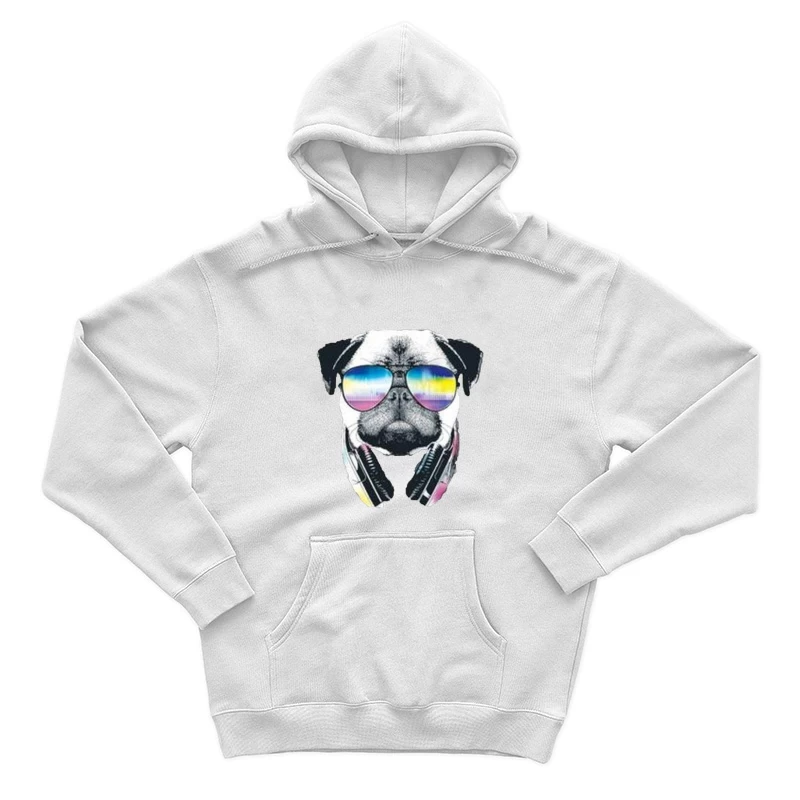 Chien DJ avec lunettes hautes en couleurs Homme Sweat à capuche