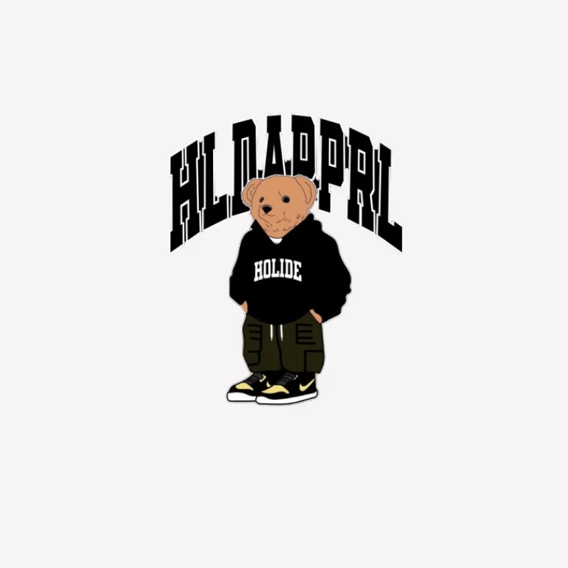 Teddybär mit Kapuzenpulli-Design Herren T-Shirt