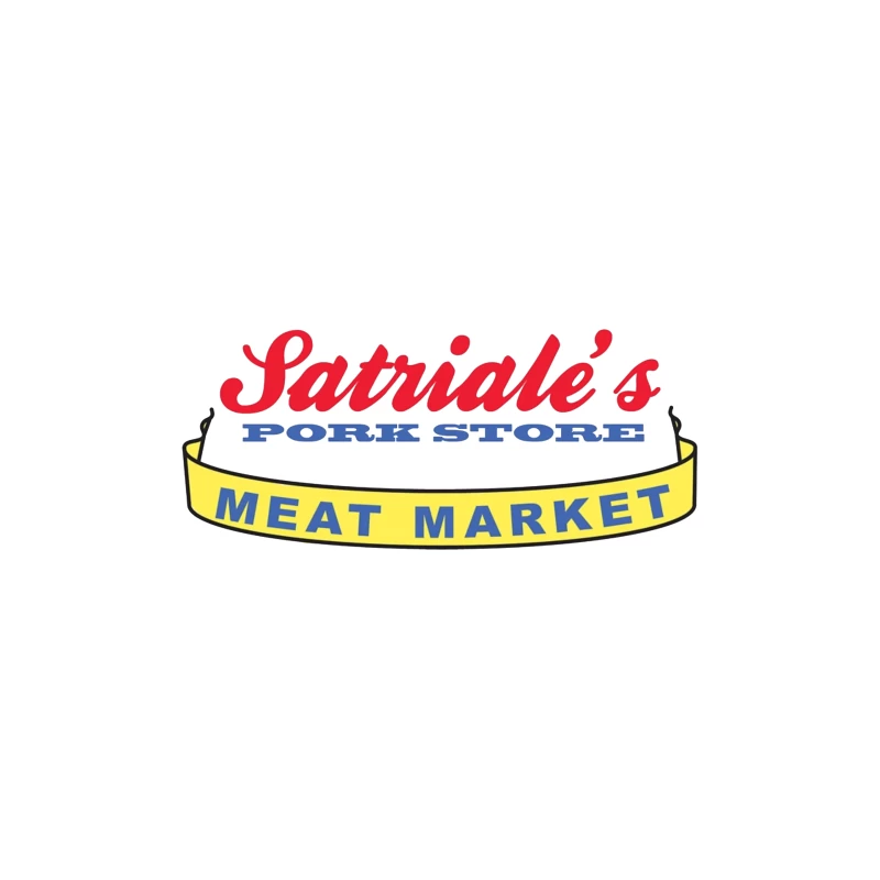 Patriale's Pork Store & Meat Market Vintage Logo Sign Throw Pillow