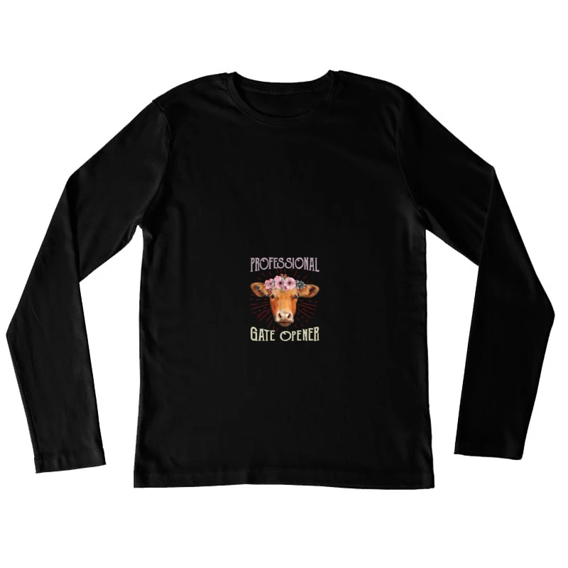 Vache Fleurie - Ouvre-Porte Professionnel Femme Manches Longues T-Shirt