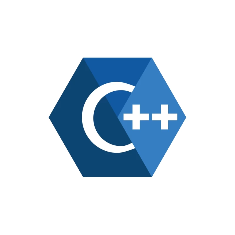 C++ Programming Language Logo in Blue Hexagon Design Throw Pillow