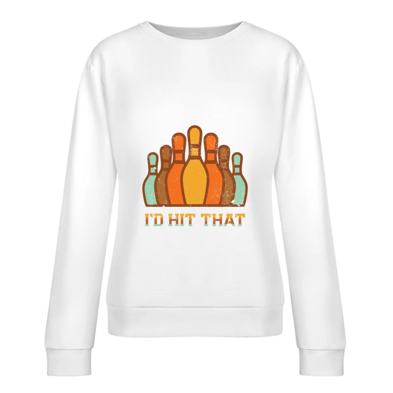 Humour de bowling rétro Femme Sweat-shirt à enfiler