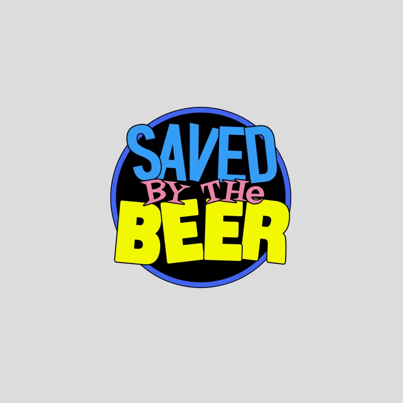 "Saved by the Beer" Humorous Drinking Slogan Baseball Cap