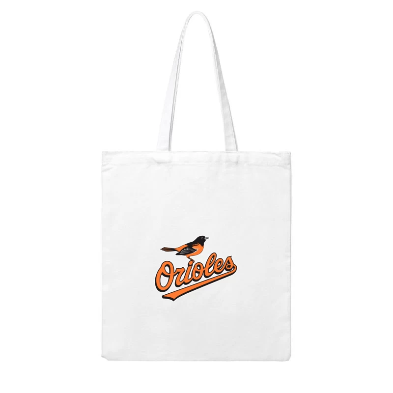 Baltimore Orioles MLB Baseball Team Logo with Orange Bird Mascot Cotton Tote Bag