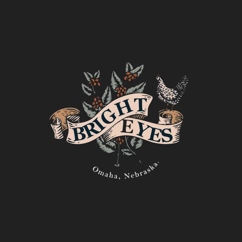 Bright Eyes Vintage Botanical Banner Design from Omaha Bucket Hat