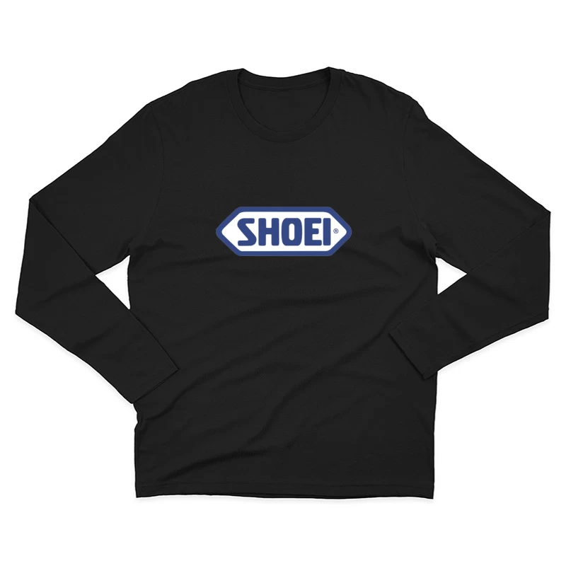 SHOEI Motorcycle Helmet Brand Logo in Blue Male Long Sleeve T-Shirt